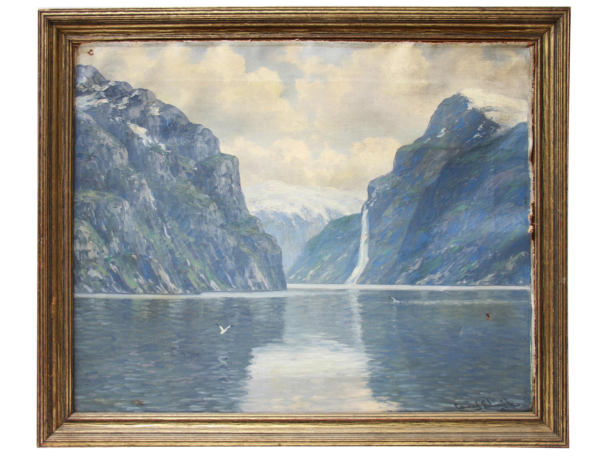 A NORSE OIL PAINTING SEASCAPE BY CONRAD SELMYHR PIC-0
